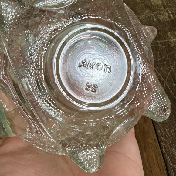 Avon Clear Glass Turtle‎ Votive Tea light Candle Holder Diamond Pattern HEAVY - Picture 6 of 7